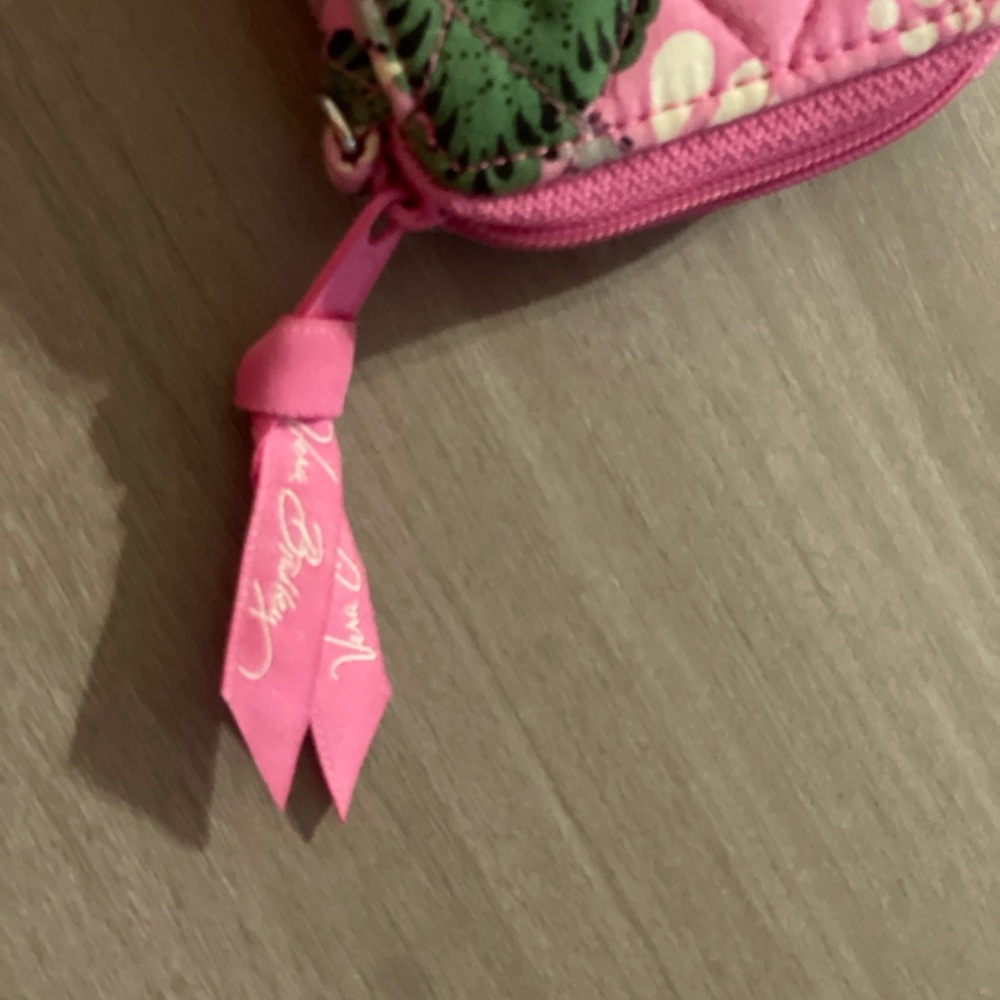 Vera Bradley Pink and Green Patterned Wristlet - Picture 7 of 8